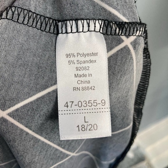 ELLOS Short Sleeve Geometric Windowpane pattern High Low Shift Dress  Size 18/20 - Picture 10 of 11